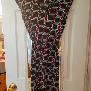 Cap sleeve tie waist mid length dress size 6
